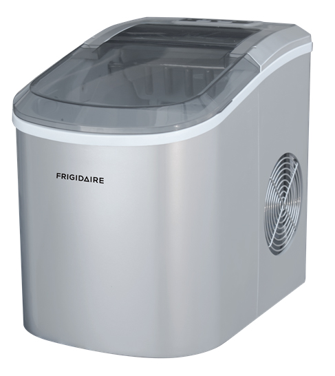 Silver Frigidaire EFIC189-SILVER countertop ice maker from the exact manufacturer product page