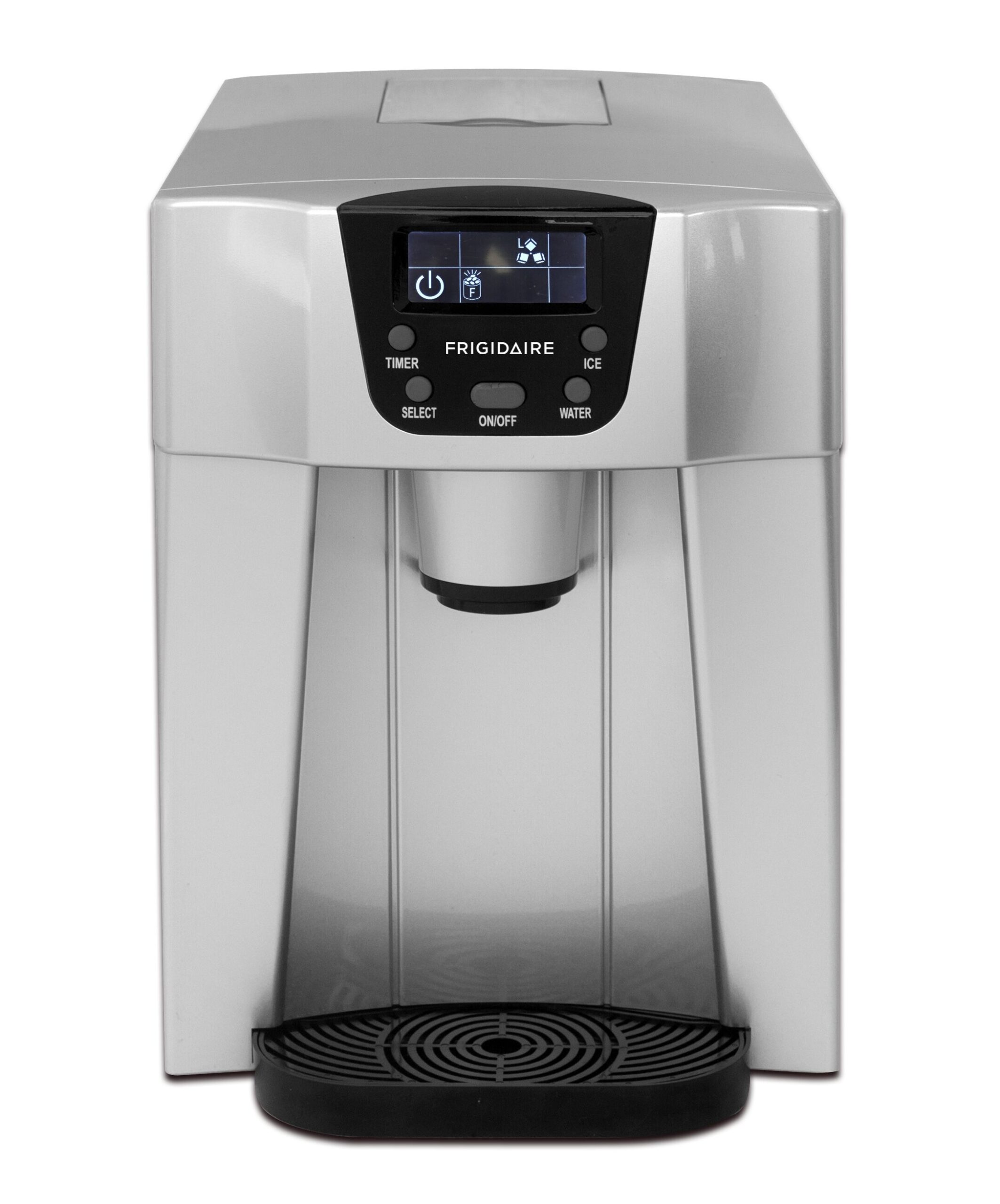 Silver Frigidaire EFIC227-SILVER compact ice maker and water dispenser from the exact manufacturer page