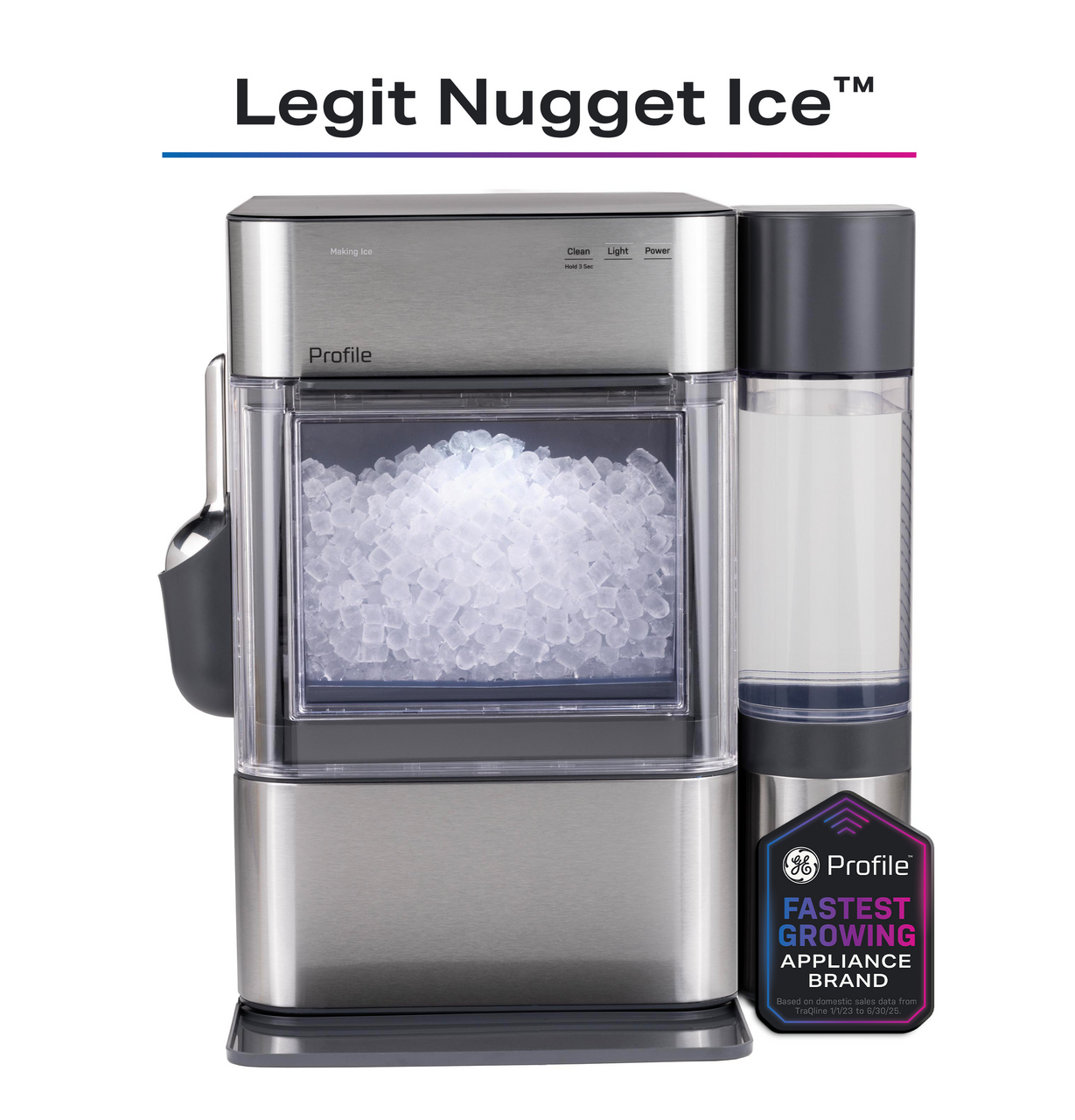 GE Profile Opal 2.0 Ultra XPIOX3SZSS with 1-gallon XL side tank, stainless finish