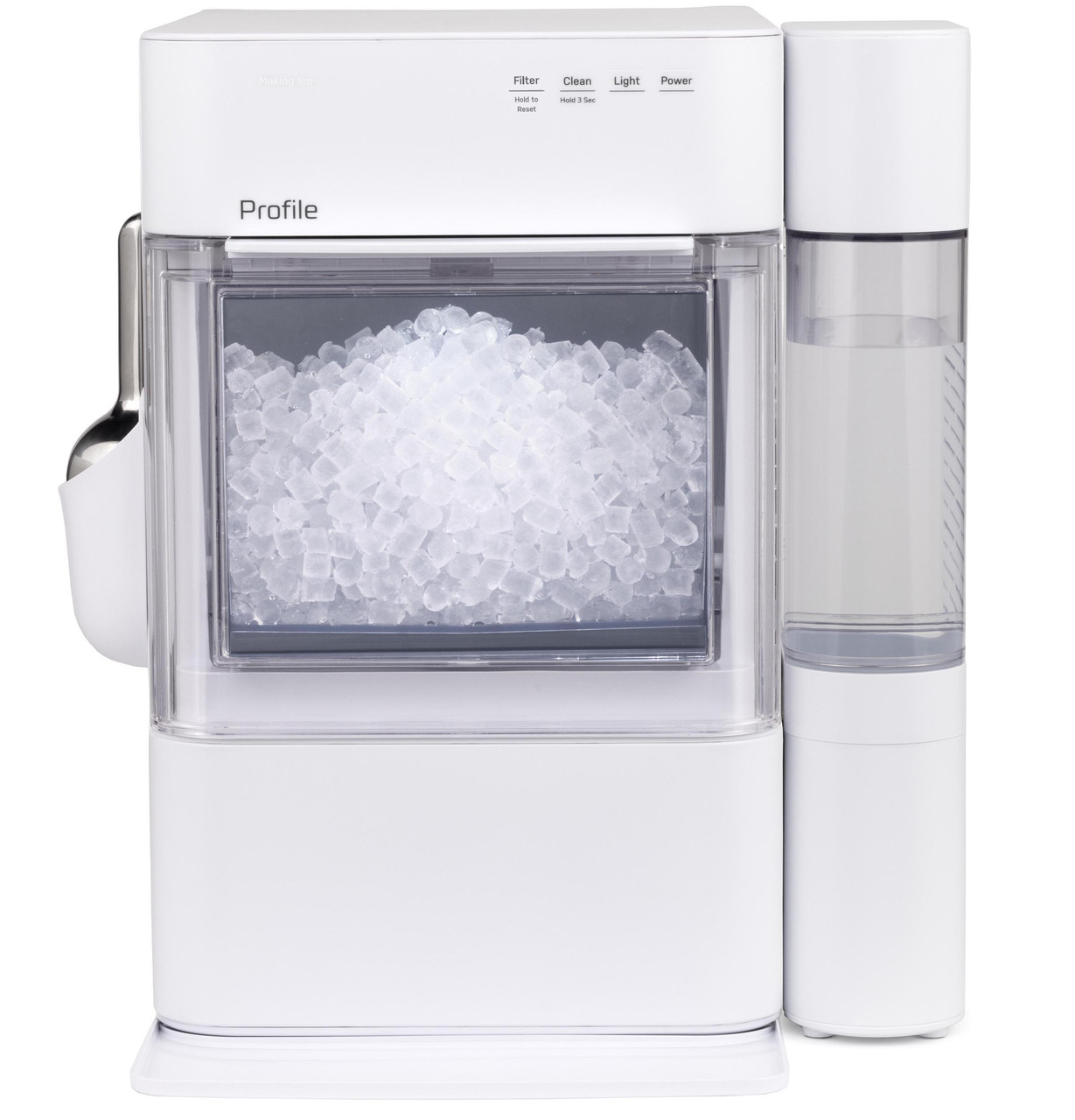 GE manufacturer image for White-finish XPIO13SWOW with side tank; photo or render status unspecified