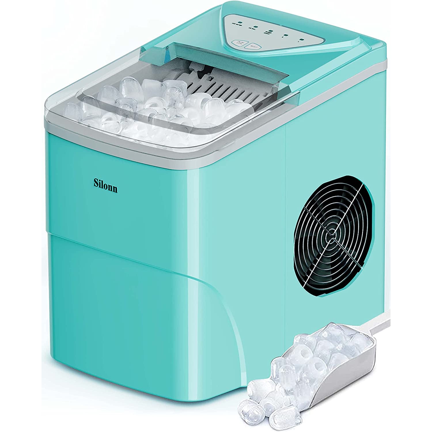 Silonn SLIM01G1 countertop bullet ice maker in the manufacturer's green finish